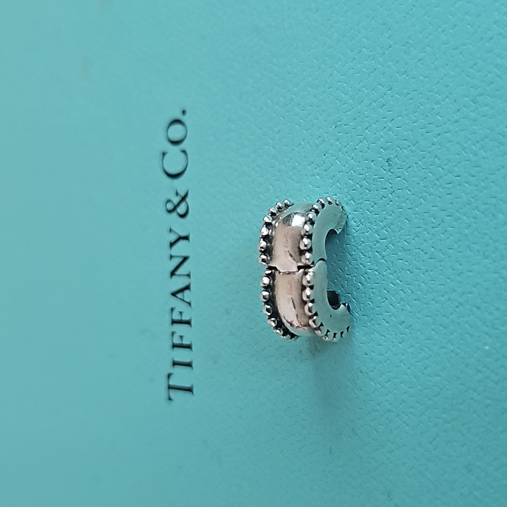 PANDORA SILVER Beveled Edge Clip Charm